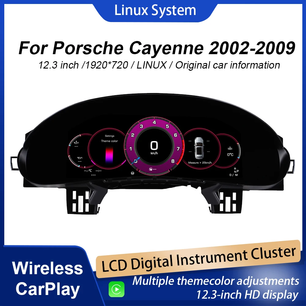 

Digital Instrument Cluster For Porsche Cayenne 2002-2009 Speedometer 12.3”HD screen/1920*720/2S Fast Boot/Plug&Play