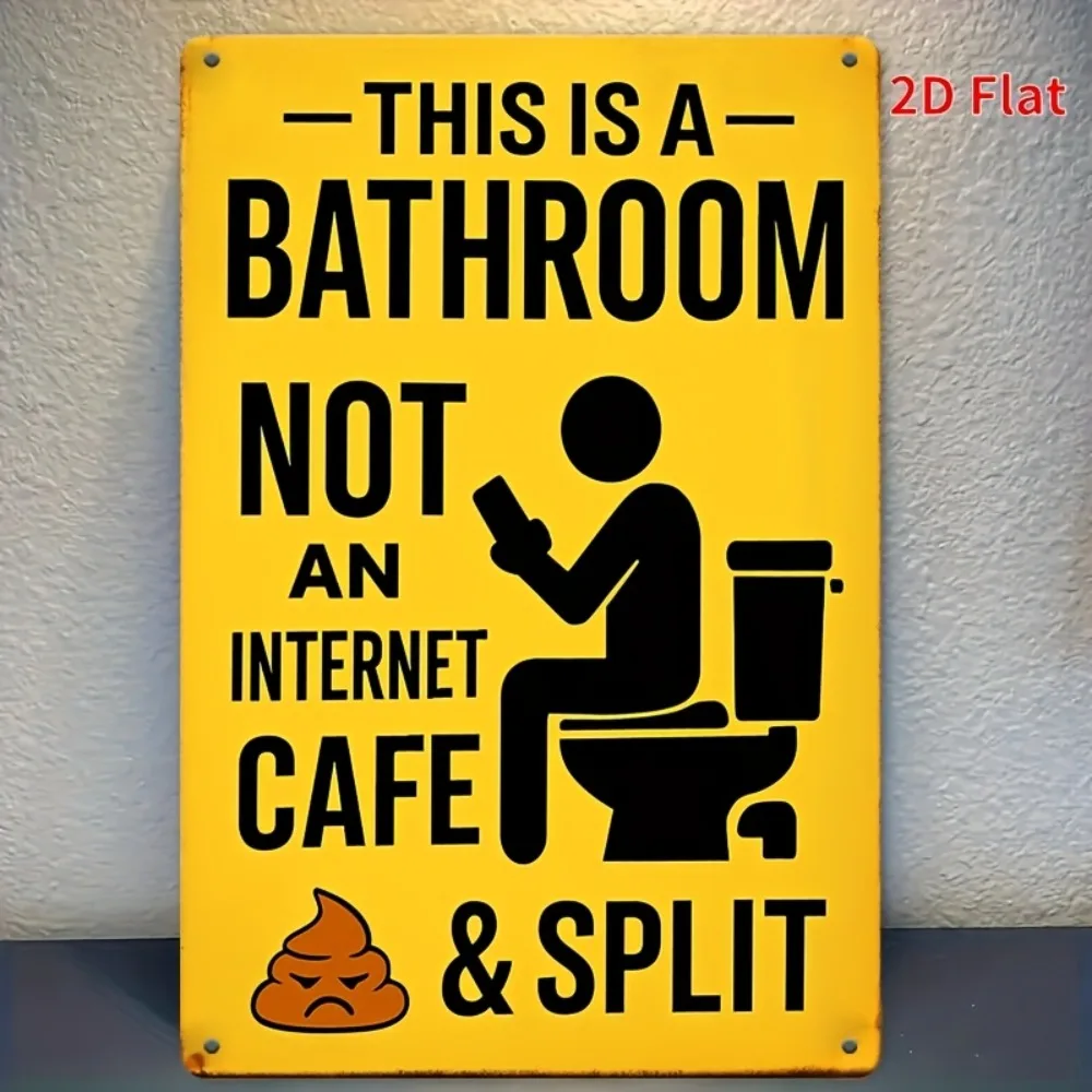 Retro-Blechschild für Badezimmer, 20,3 x 30,5 cm, „This is Bathroom Not Internet Cafe“, lustige Dekoration für Zuhause, Bar, Café, Garage