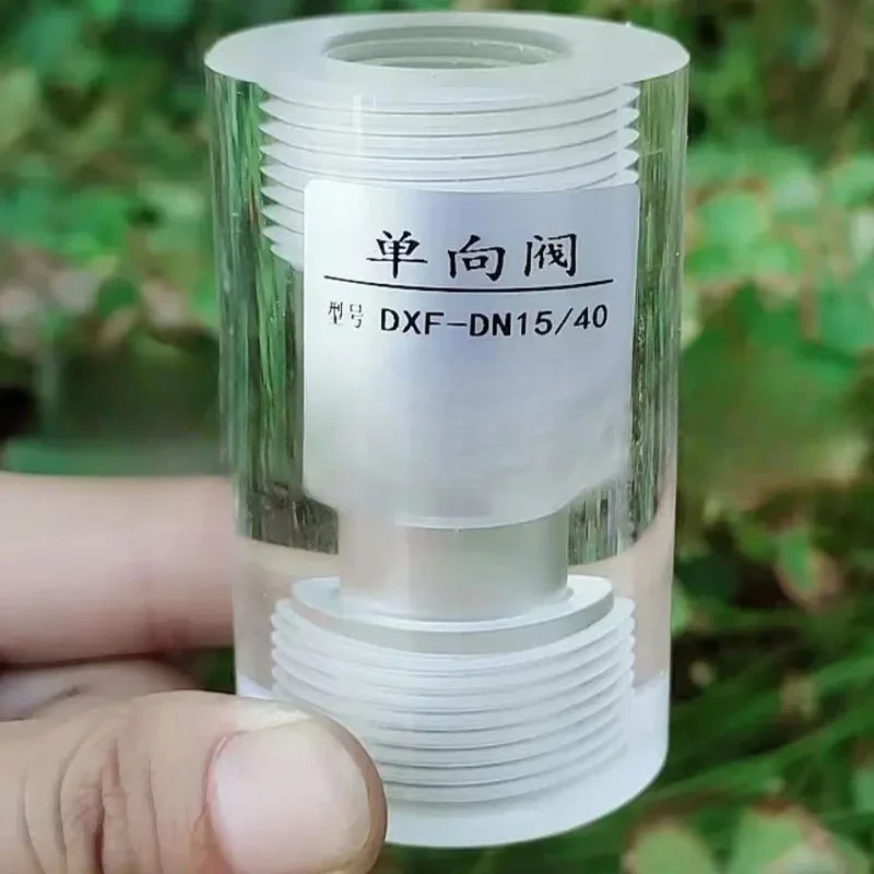 One-way Check Valve Plexiglass PTFE Core PVC Core Chlorine Dioxide Generator Transparent Threaded Inner Wire