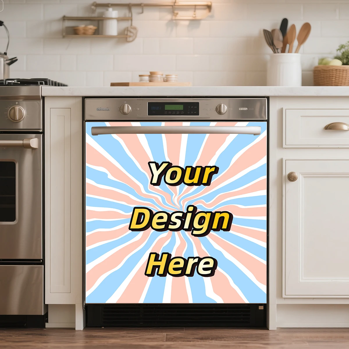 Custom Personalized Dishwasher Door Sticker for Self‑Adhesive Kitchen Dishwasher Washing Machine Appliance Renovation