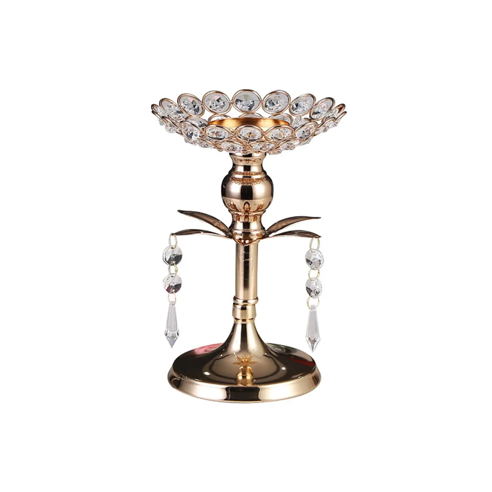 Decorative Crystal Candle Holder Table Centerpiece Romantic Luxury Flower Shape Candelabra for Party Christmas