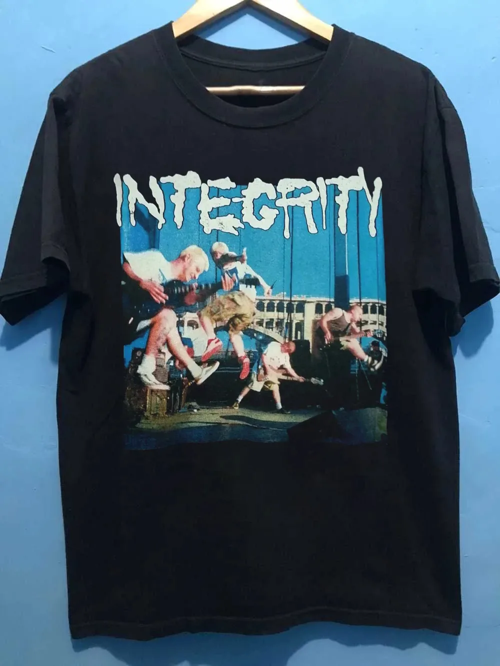 Vtg Integrity Band Cotton Black All Size T Shirt Ah1281