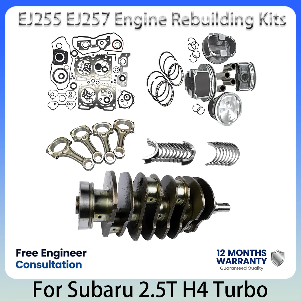 Crankshaft Connecting Rod Bearing Piston With Ring Gasket Kit OEM For Subaru EJ255 EJ257 2.5T H4 Turbo Engine Overhaul Parts