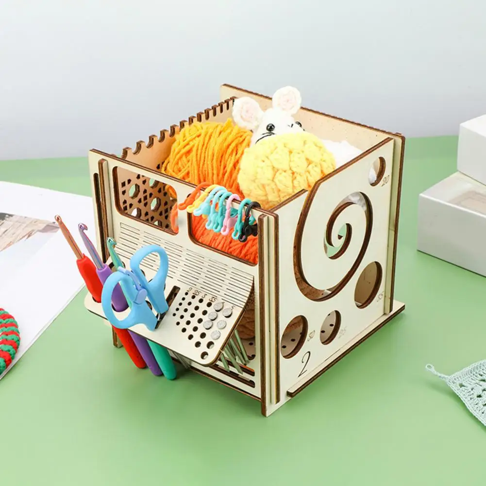 Environmentally Yarn Bowl Wooden Yarn Bowl Knitting Needle Holder Set Multifunctional Yarn Storage Box for Crochet for Knitters