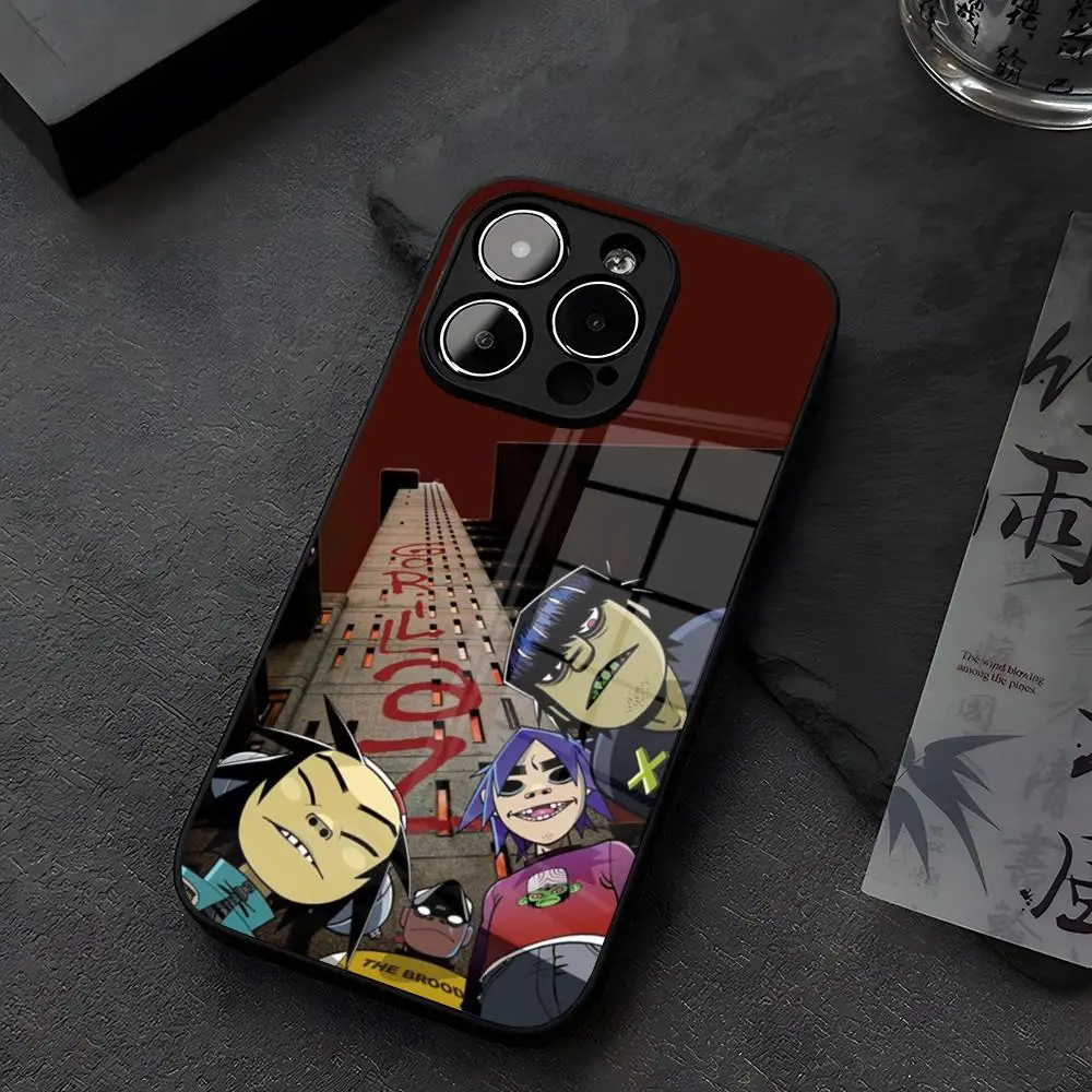 Gorillaz Hip Hop Kraft Phone Case Tempered Glass For iPhone 14 13 16 12 15 11 Pro XS Max Plus Mini SE2020 Coque