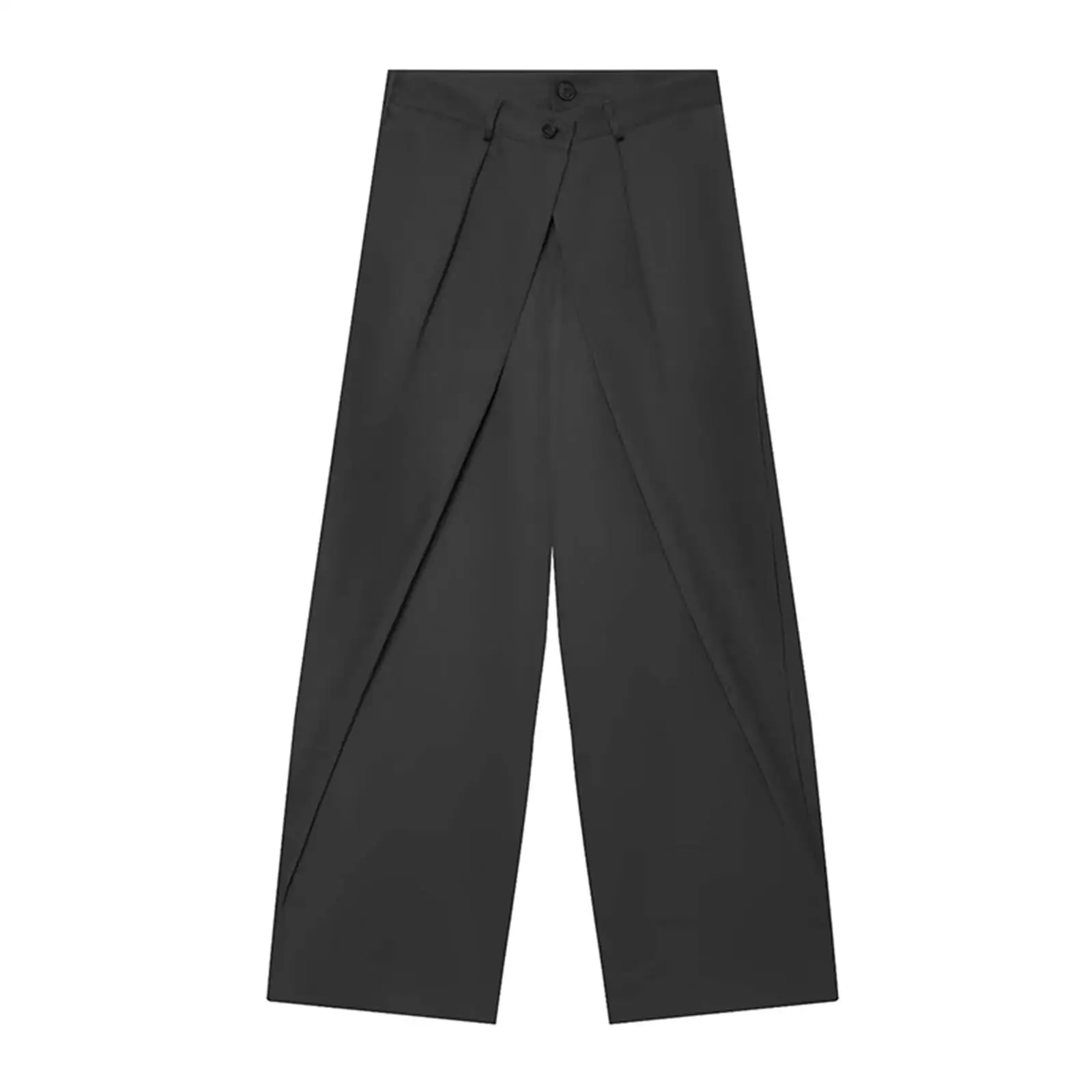 TFMLN Damen Mode Weite Hosen Vintage Hohe Taille Reißverschluss Lässige Gerade Hochgeschnittene Plissierte Lange Hosen Neu – Detail 6
