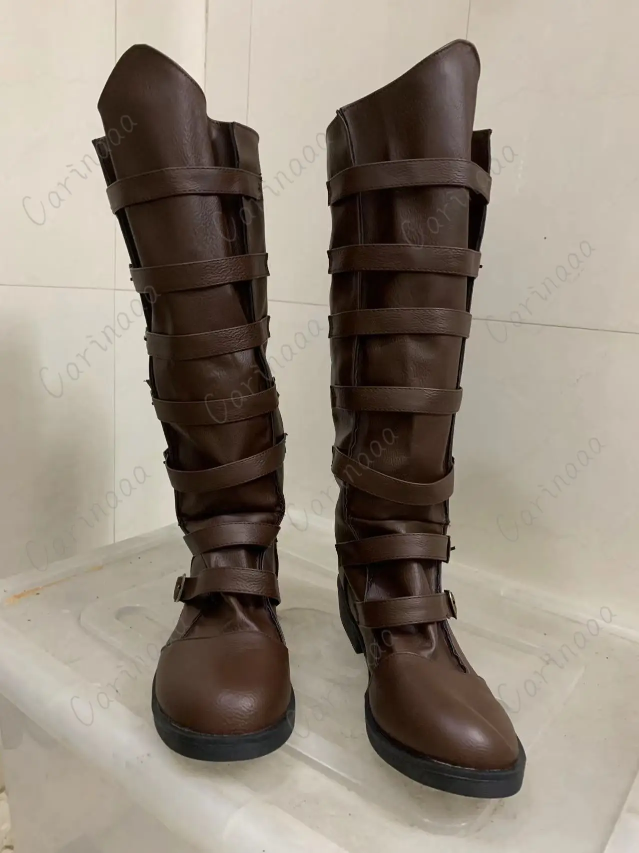 Uomo medievale cavaliere principe Cosplay gotico retrò stivali in pelle Punk Halloween carnevale palcoscenico puntelli per feste scarpe elfo stivale Vintage