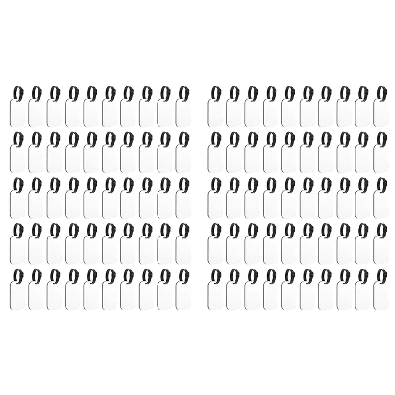 【Beliebt】 100 Stück leere Sublimations-Gepäckanhänger, weiße leere Reisetaschen-Gepäckanhänger mit Riemen, doppelseitiger Koffer-Etikettenanhänger