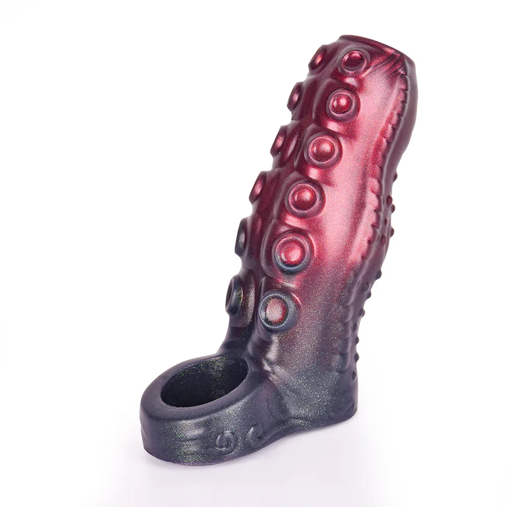 Large, Medium and Small Men's Silicone Wolf Tooth Cover, Penis Cover, Bold Octopus Penis Cover, Sex Toys. - view 3
