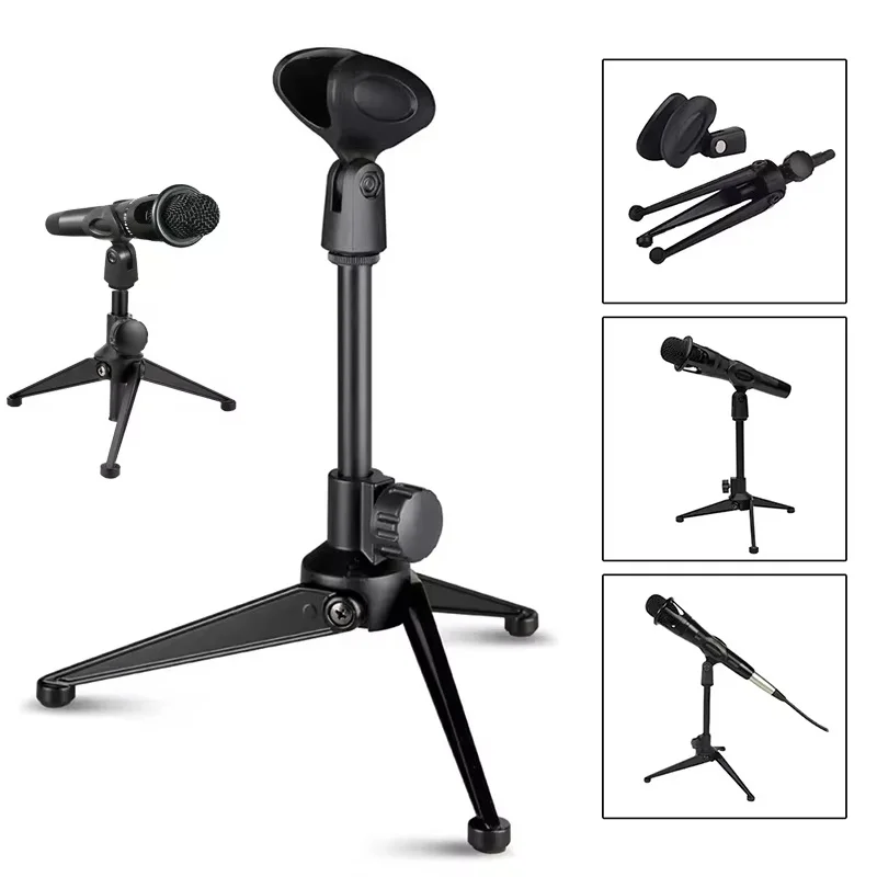 Lightweight Bracket Space-Saving Desktop Tripod Desktop Microphone Tripods Stand Adjustable For Live Streaming Recording Karaoke