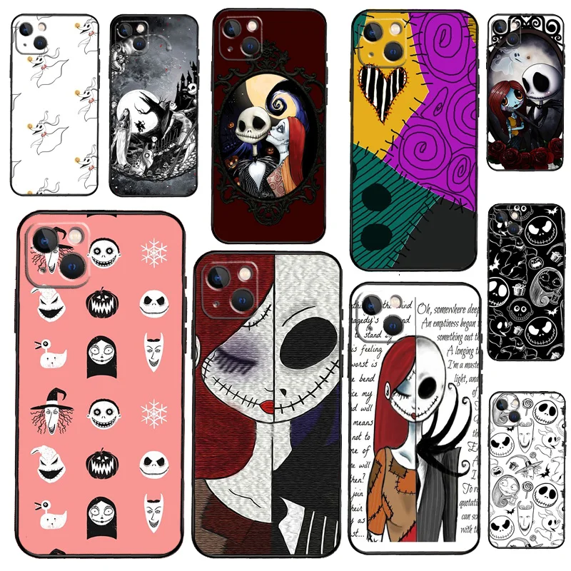 Jack and Sally Halloween Phone Case For iPhone 14 Pro 13 Pro Max 13 Mini 12 11 Pro Max X XS Max 6 6S Plus SE2