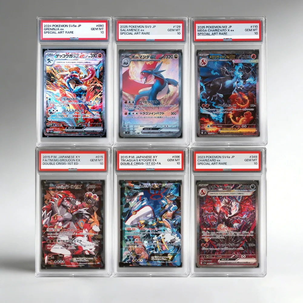 DIY Anime PTCG Rating Collection Card JPN CHARIZARD GROUDON KYOGRE Label Card 10Points Rating Card Self Made Game Trading Card