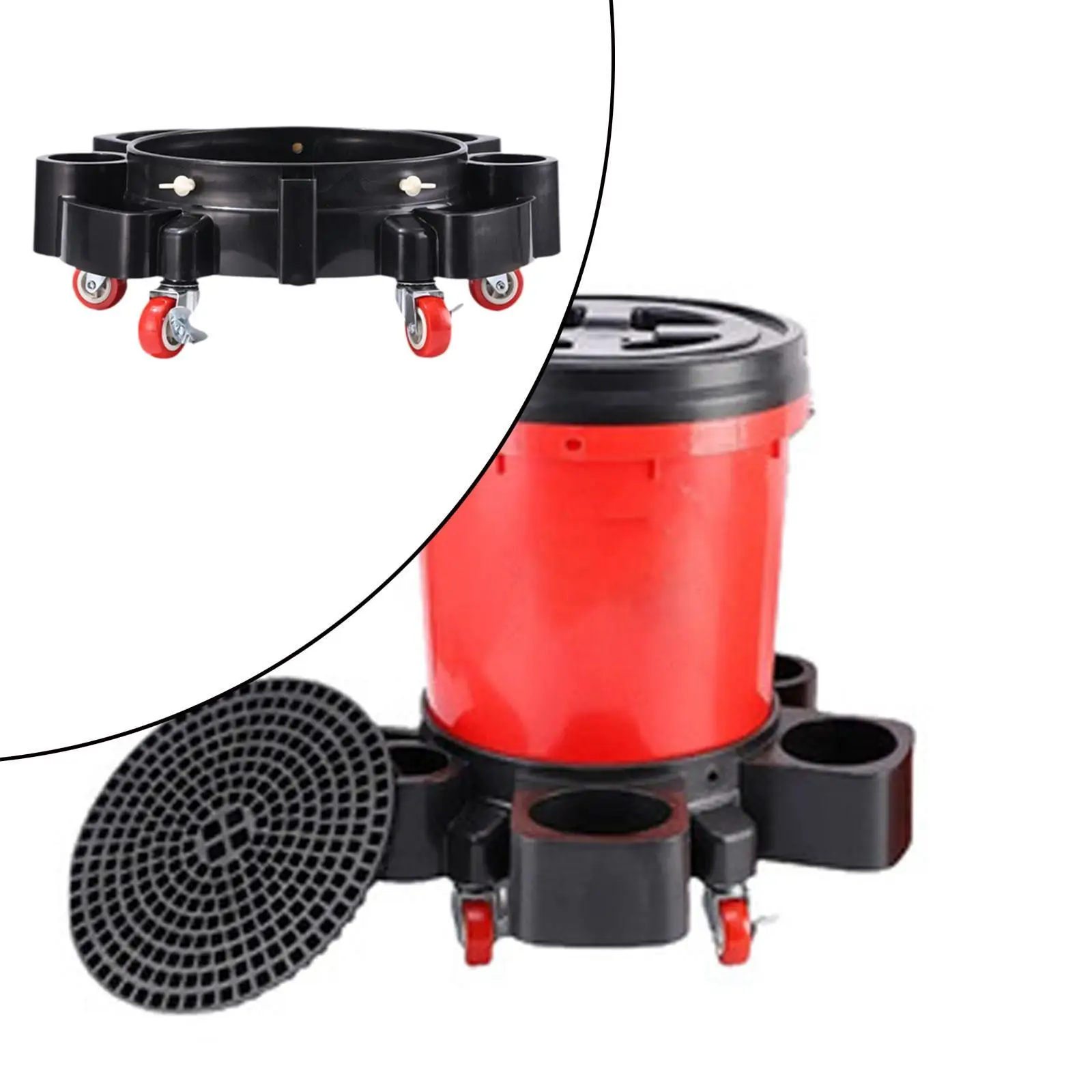 

Профессиональная тележка-ведро для мойки автомобилей Rolling Dolly, черная полипропиленовая база для хранения средств и автопарков