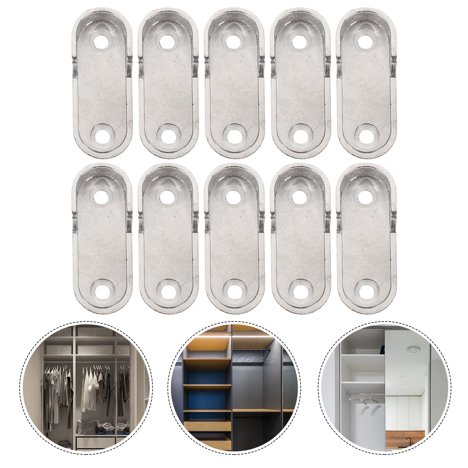 

10 Pcs Stainless Steel Closet Rod Brackets Heavy Duty Holder for Curtain Pole Wardrobe Bar Counter Socket Support Easy Install