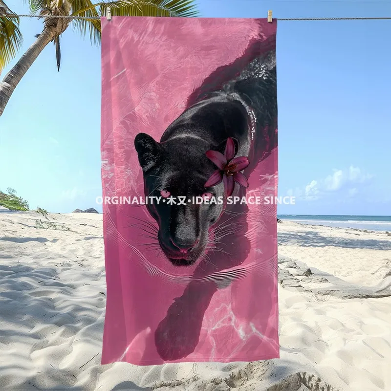 

Pink Panther Swimming Beach Towel Patterned Sunscreen And Windproof Suitable For Swimming Pool Camping Travel