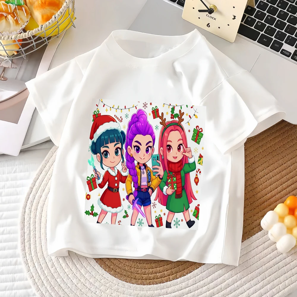 تي شيرت Kpop Demon Hunter للأطفال 2026 تي شيرت قطني قابل للتنفس هدية عيد الميلاد للأولاد والبنات #2