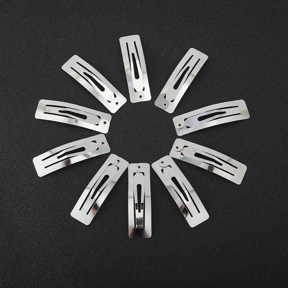 10/20/40pcs 5cm Silvery Y2K HairClip BB Hair Clips for Girls Metal Snap Clip Hairpins Barrettes Hair Accessories