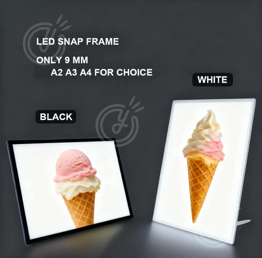 فيلم مخصص مصباح ليد صندوق إعلاني تصميم شخصي لافتات صندوق إضاءة أكريليك متجر الأعمال قوائم لوحة إعلانات مثبتة على الحائط