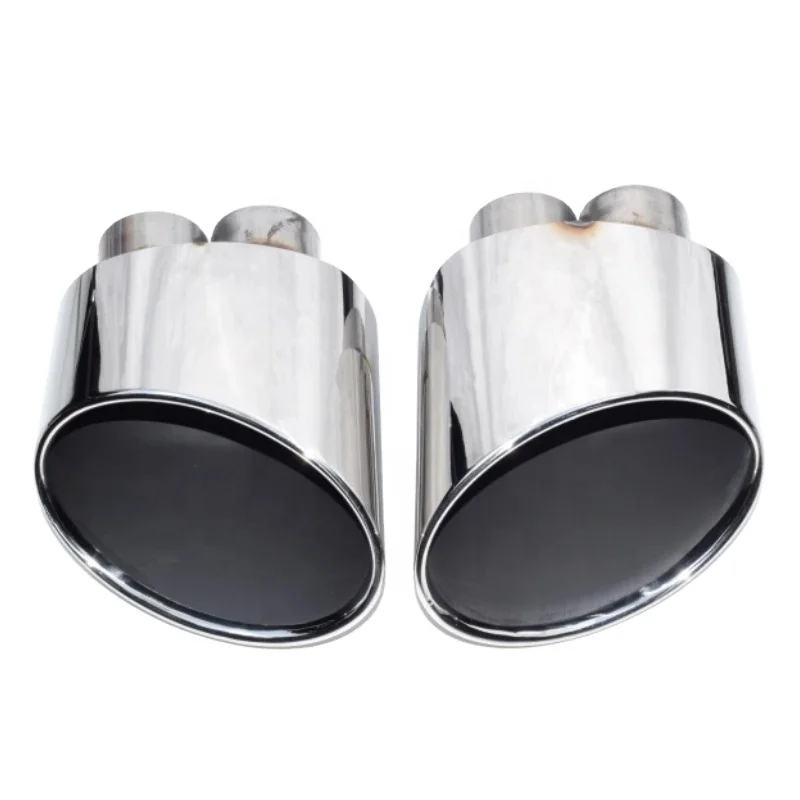 

Silver Exhaust Pipe For RS3 RS4 RS5 RS6 RS7 Car Accessories Double Inner Exhaust Tip For S3 S4 S5 S6 S7 Muffler Tip Nozzle