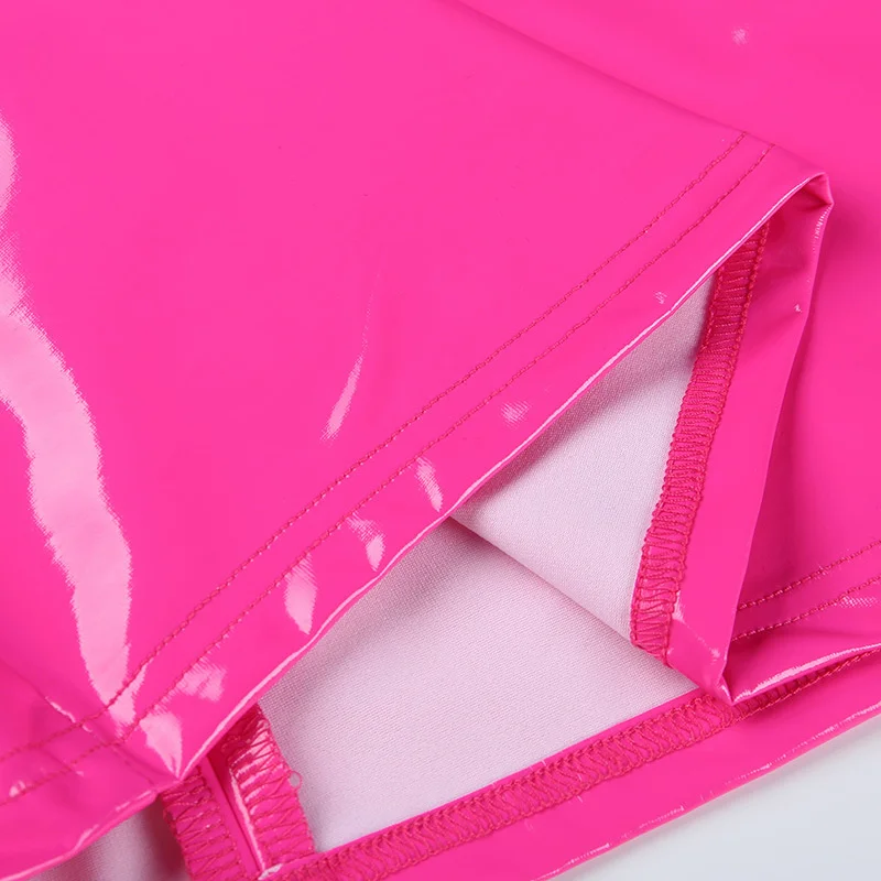 2023 New Arrival Sexy Pink Pu Leather Dress Women Spring Summer Strapless Spaghetti Strap Fashion Club Wear Bodycon Mini Dresses 2023 New Arrival Sexy Pink Pu Leather Dress Women Spring Summer Strapless Spaghetti Strap Fashion Club Wear Bodycon Mini Dresses