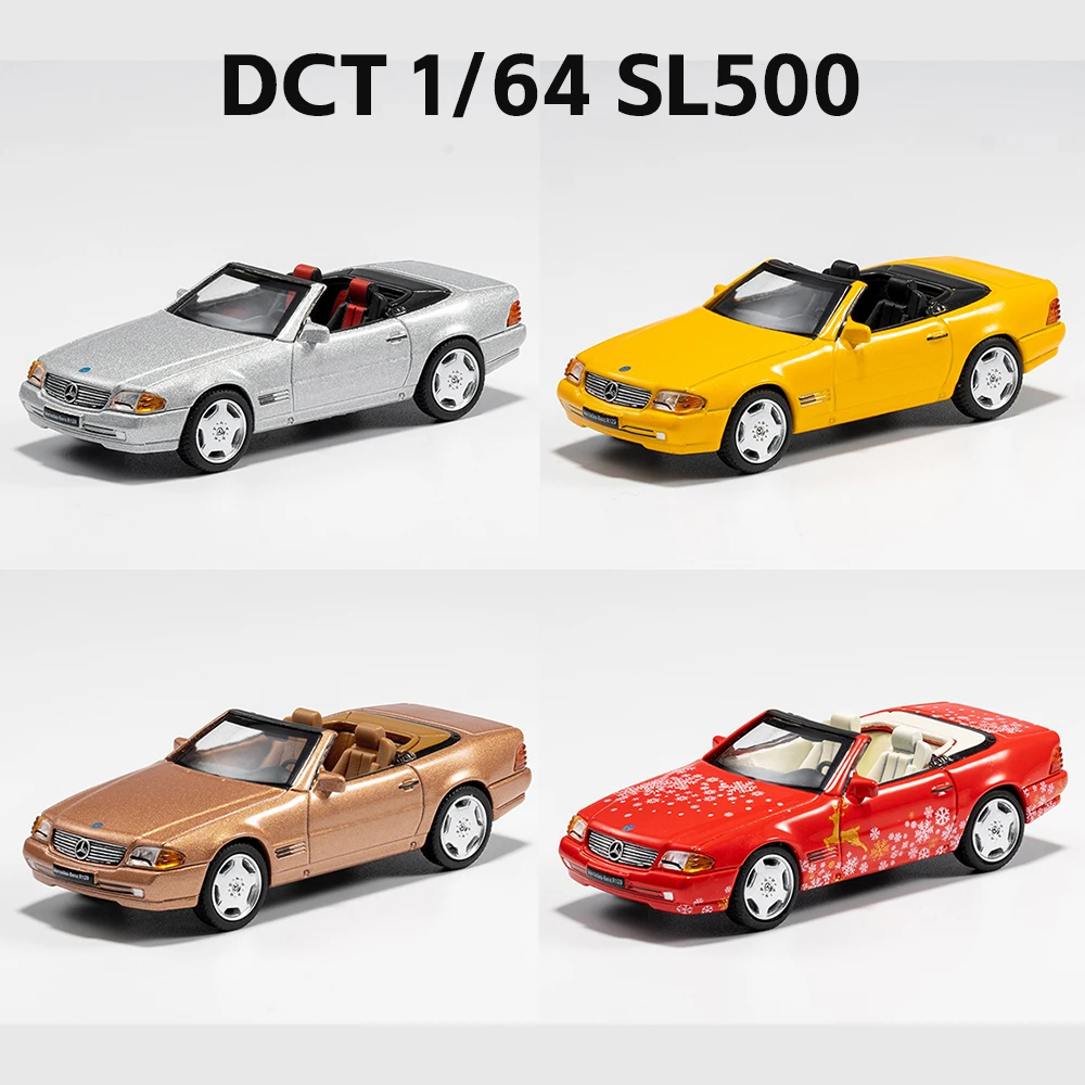 DCT 1/64 SL500 V8 Alloy Model Car Luxury Convertible Roadster Diecast Alloy Car Model with Display Case Miniature Collection