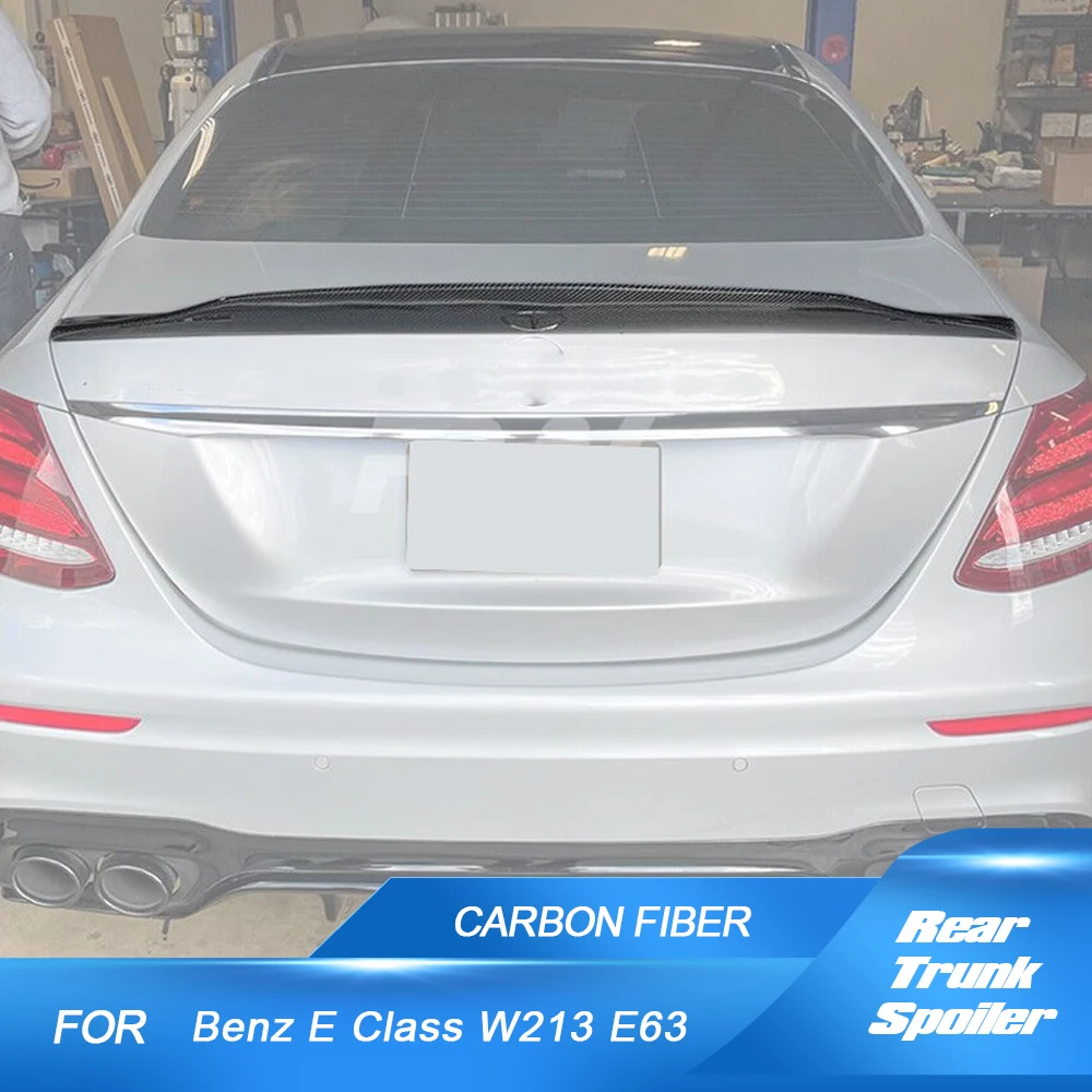 

Спойлер на задний багажник автомобиля из углеродного волокна для Mercedes-Benz E Class W213 E300 E400 E43 E63 4-дверный спойлер на заднее крыло 2016-2019, крышка багажника