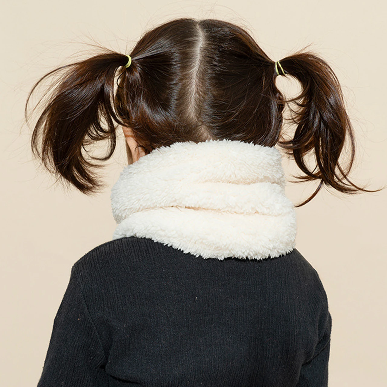 Lamb Plush Scarves for Boys Girls Winter Warm Neck Cover Solid Color Children Neckerchief Outdoor Baby Short Scarf Visor Collar