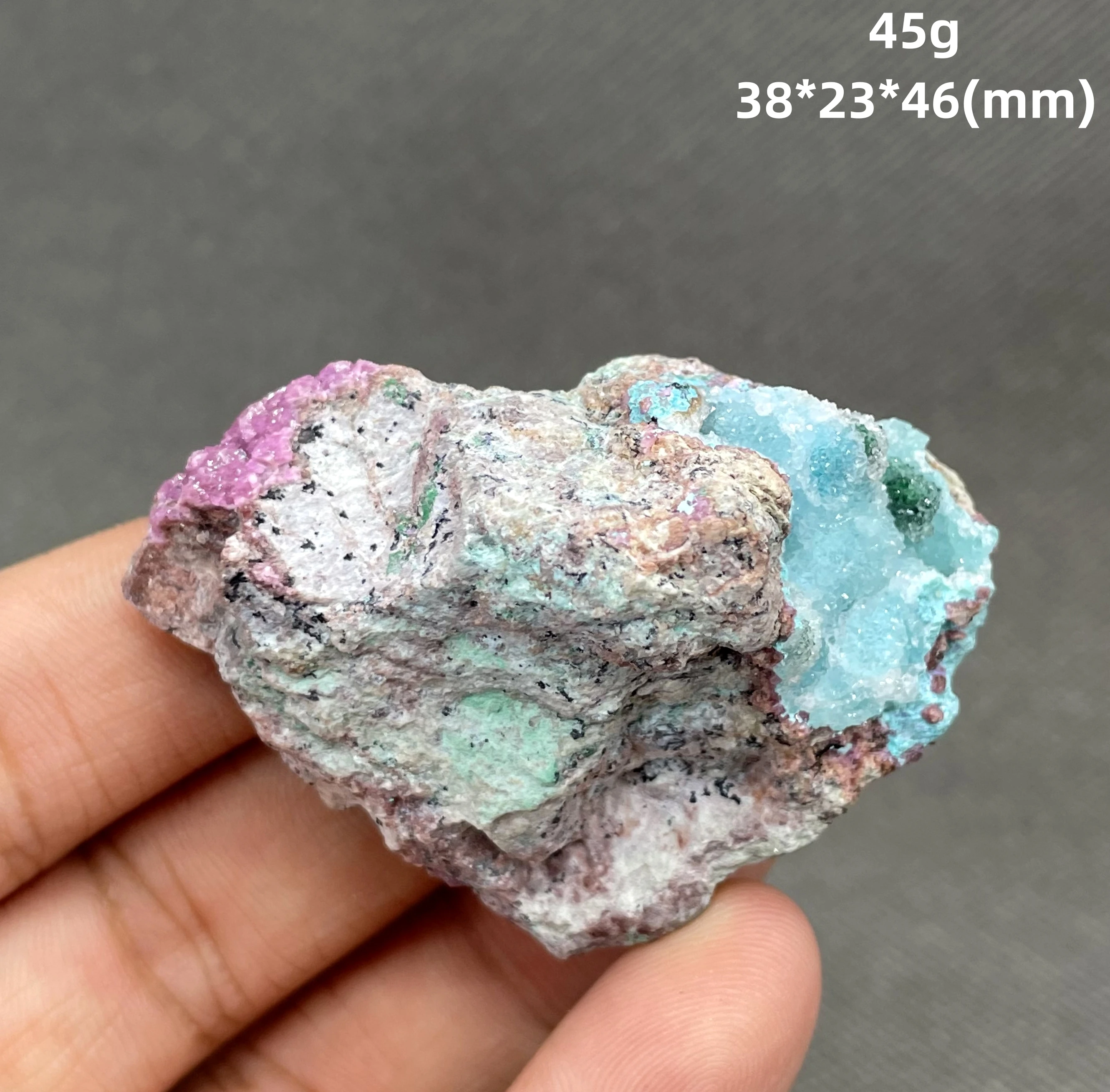 

RARE! 45g Natural Congo chrysocolla wrappe Cobaltocalcite mineral specimen stones and crystals quartz crystals