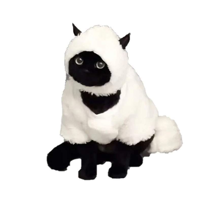 Sheep Cosplay Cat Clothing Fantasia Divertidly Cat Outfit Hoodies Pet Costume Chat Fancy Dress Sweater Pets Disguise Accessories