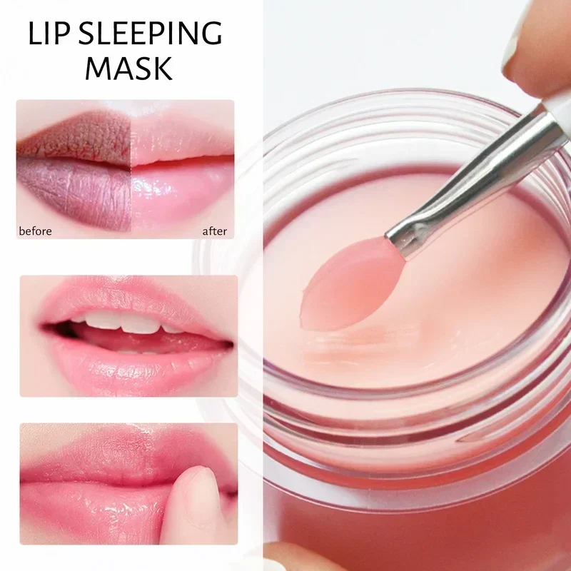 Jelly Lip Balm Nourishing Hydrating Lip Sleep Mask Night Lip Gloss Fades Lips Lines Prevent Dry Cracked Daily Lips Care Repair