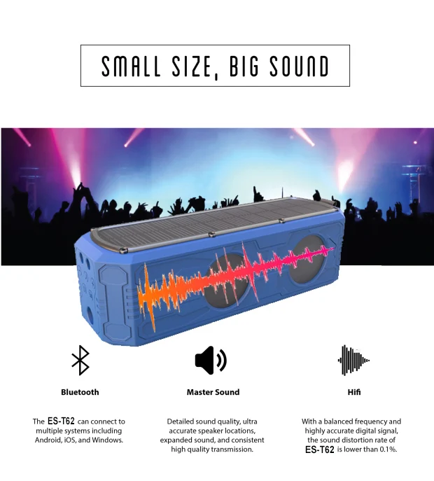 T62 Solar Audio Bible Outdoor Riding Waterproof Blue Tooth Small Speaker Light Mobile Power Charging Treasure Long Battery Life