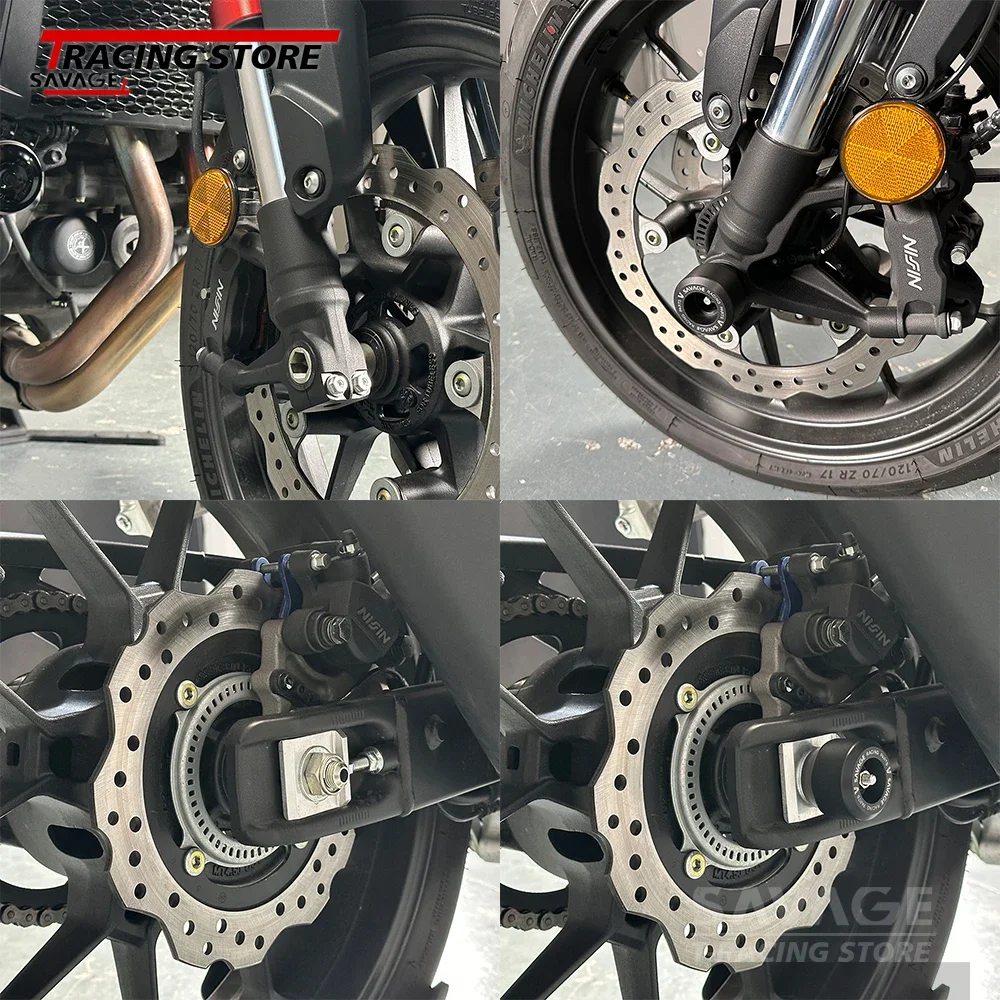 2024 750 poros roda belakang depan sepeda motor Slider pelindung garpu pelindung kecelakaan untuk Honda CB750 Hornet bingkai Slider perlindungan