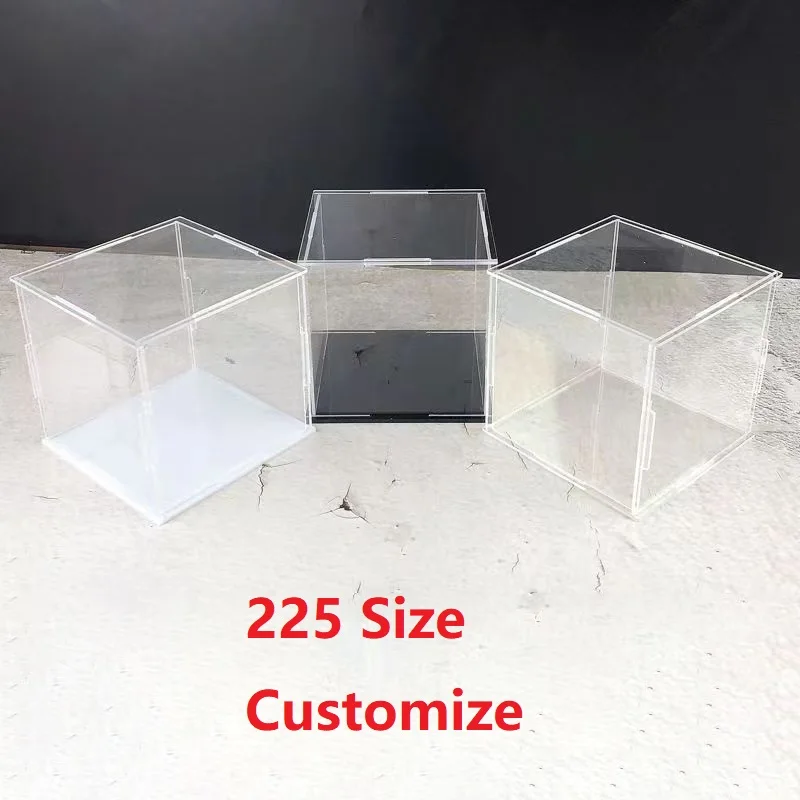 

Black White Clear Acrylic Display Case Countertop Box Organizer Stand Dustproof Showcase for Action Figures/Toys/Collectibles