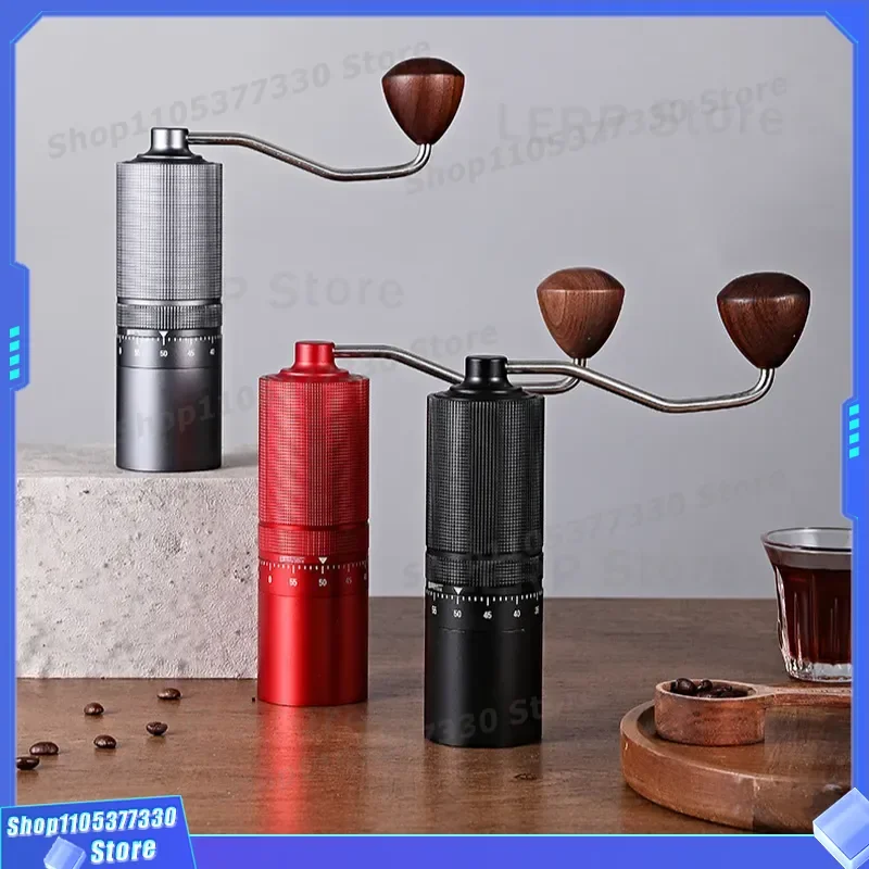 Portable Manual Coffee Bean Grinder Medium Adjustment Hand Crank Household External CNC Mill for Fresh Ground Beans Kitchen