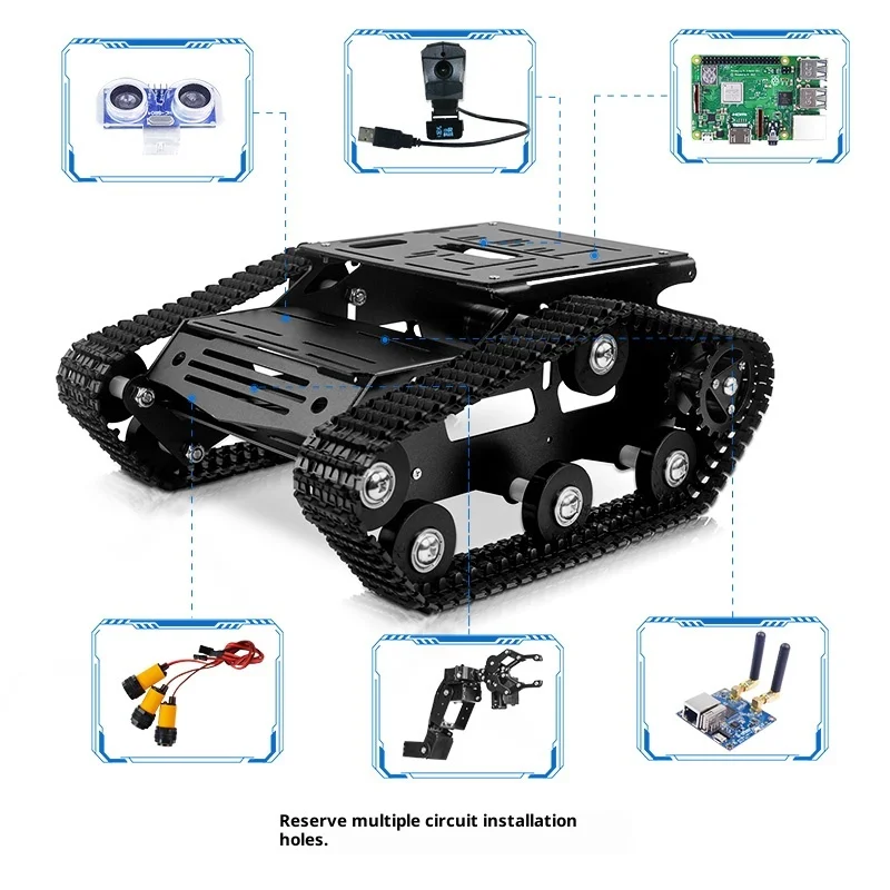 แชสซีรถถังหุ่นยนต์, รถสมาร์ท DIY, ตัวถังรถติดตั้งมอเตอร์ไฟฟ้ากระแสตรง ทำจากโลหะผสมอะลูมิเนียม