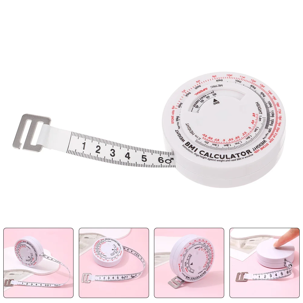 

Body Tape Measure Round Bmi Calculator 1.5m Retractable Tape for Waist Monitoring Measure Tool