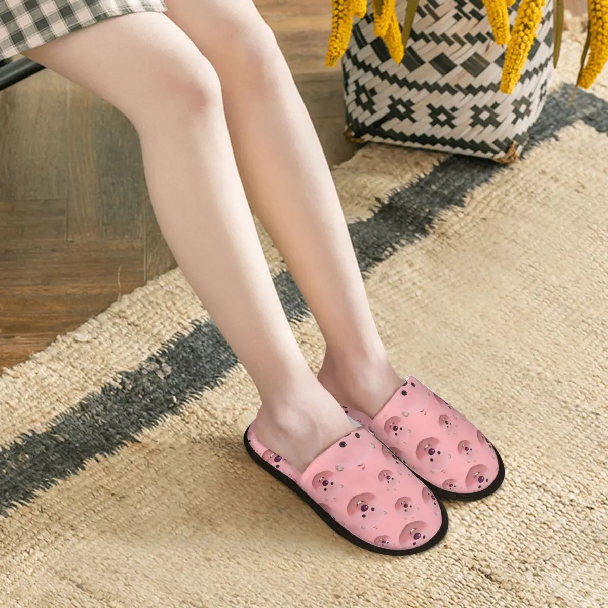 Custom Zanmang Loopy Cartoon Soft Memory Foam House Slippers Women Cozy Warm Anti-skid Sole Slipper