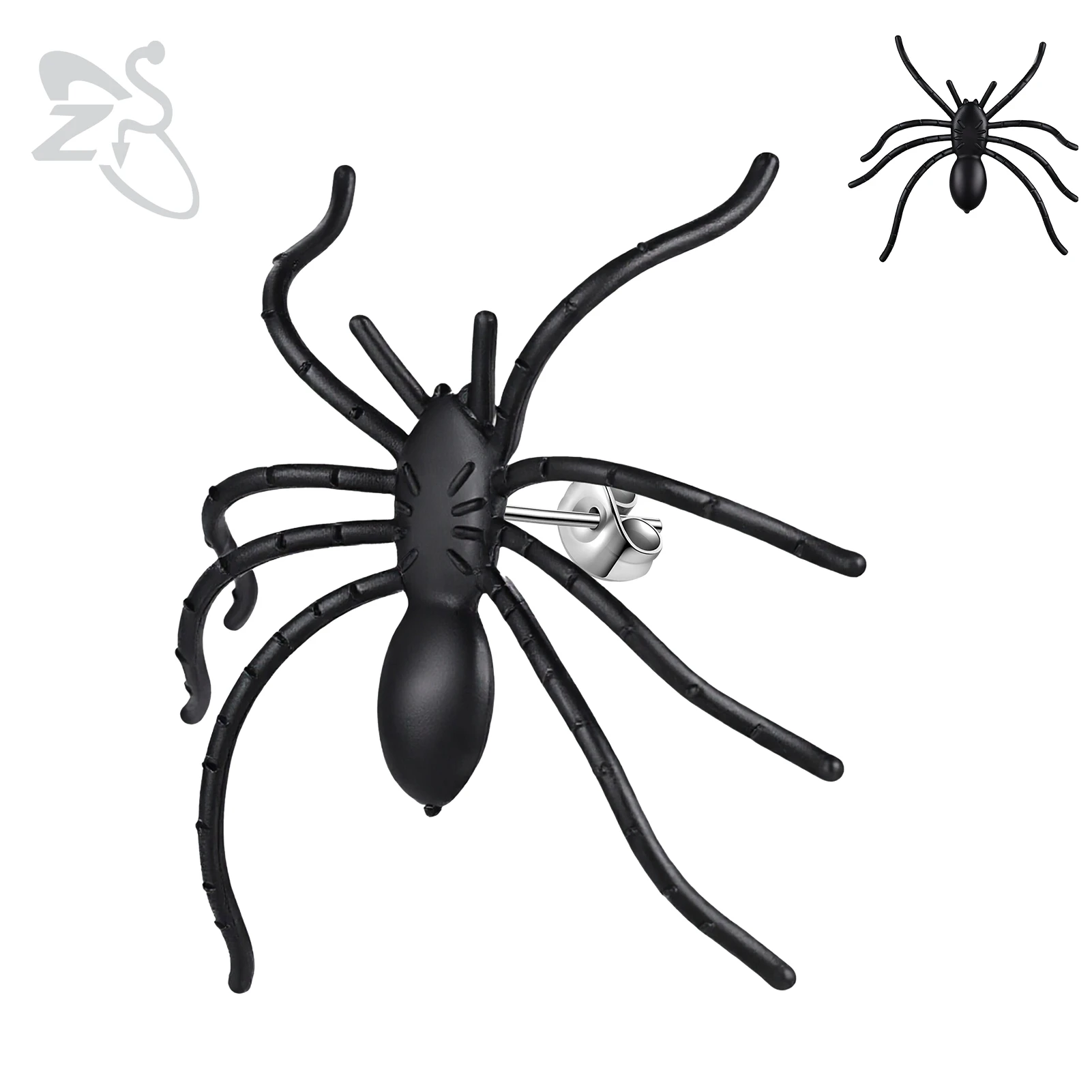 

ZS 1 шт. 20 г стерлингового серебра 925 пробы серьги-гвоздики для женщин и мужчин пластиковые гигантские серьги-гвоздики-пауки спираль для пирсинга хряща ювелирные изделия