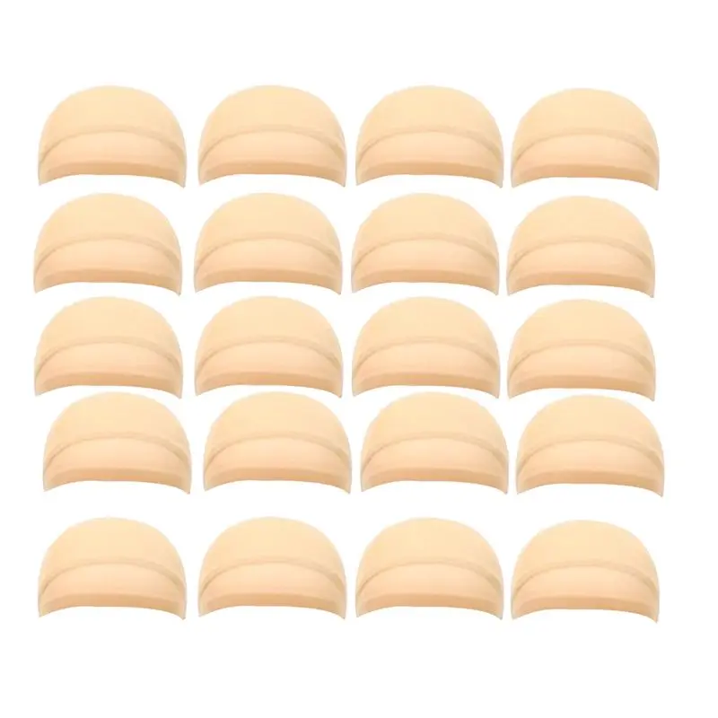 A18Z-HD Wig Cap Stocking Cap Transparent Wig Cap Thin Nylon Cap Multifunctional Convenient Head Covers Durable ,Beige 20 Pcs