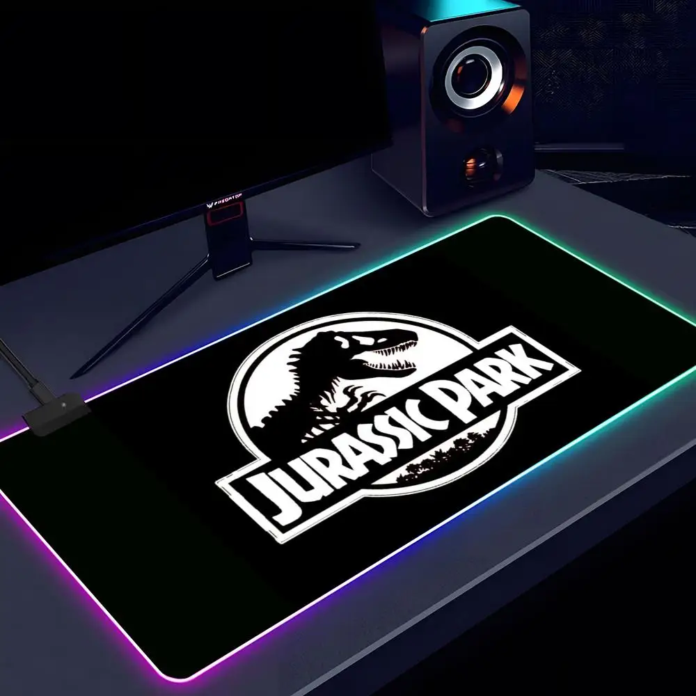 

Dinosaur-J-Jurassic Park Mouse Pad RGB Luminous 900X400mm Large Table Mat Non-slip Extra Large Game Office Mouse Pad