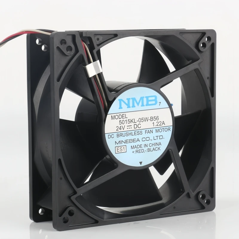 

NMB DC 24V 1.22A AC EC 12738 127X127X38MM 12.7CM temperature-controlled dual ball 3-wire 5015KL-05W-B56 cooling fan