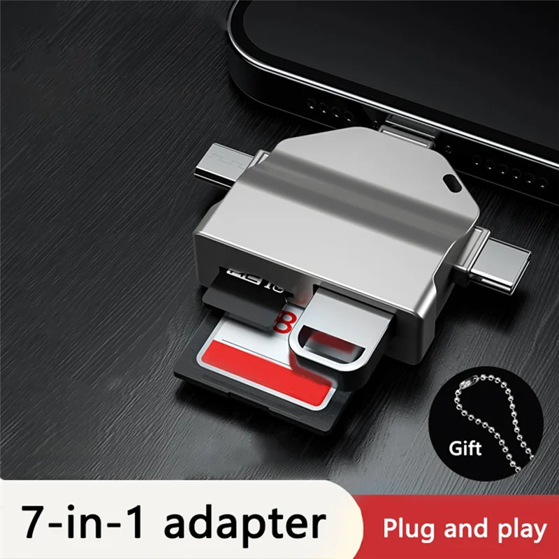 

Превосходный многофункциональный кард-ридер 7 в 1, адаптер USB 2.0 типа C к SD, USB-флеш-ридер для ПК, аксессуары для ноутбуков