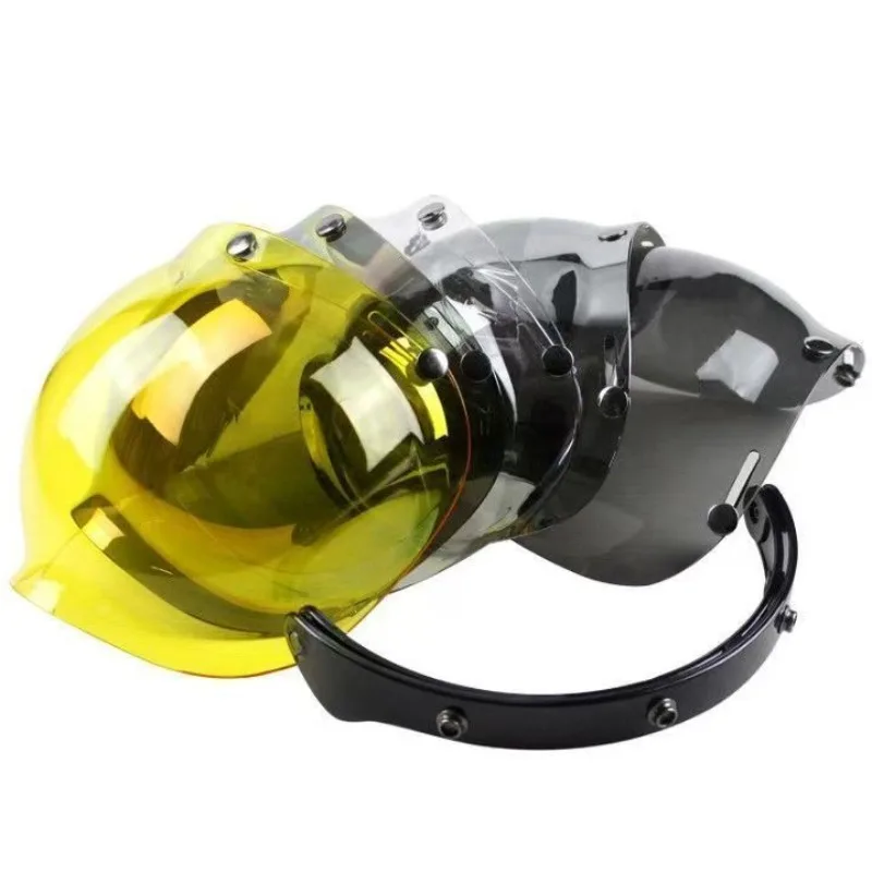 Retro Helmet Bubble Goggles 3/4 Helmet Wave Goggles Half Helmet Windproof Universal Transparent Lenses