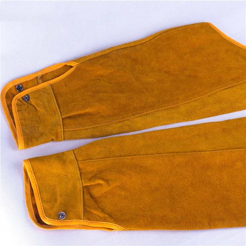 1 Pair Heat Resistant Welding Arm Sleeves Protection Cuff Safety For Workers Cowhide Leather Welded Sleeves Spark-proof