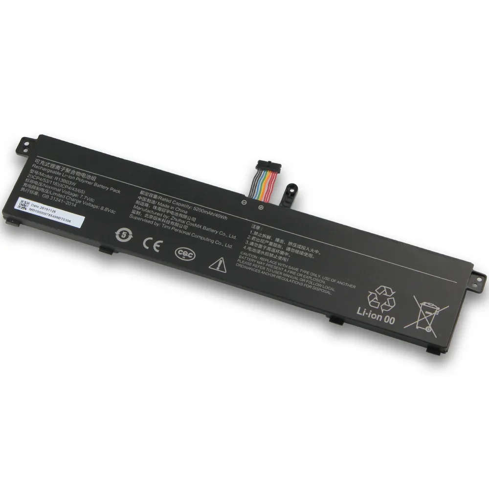 New Replacement Laptop Battery R13B03W For RedmiBook 13 XMA1903-AN XMA1903-BB Laptop Battery 5200mAh