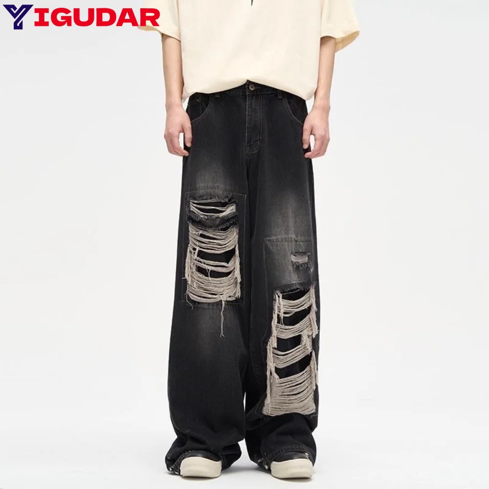 

Jeans Men Streetwear Ripped baggy Jeans Y2k Men’s Jeans Wide Leg Jeans Unisex cargo Pants pantalon homme fashion trousers