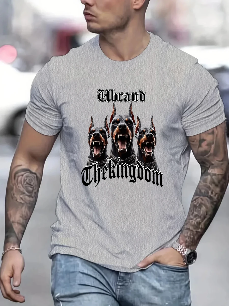 Camiseta de alta calidad para hombre y mujer, Camiseta de algodón, camisetas de manga corta de Hip Hop, ropa con estampado de Dobermann de tendencia de verano