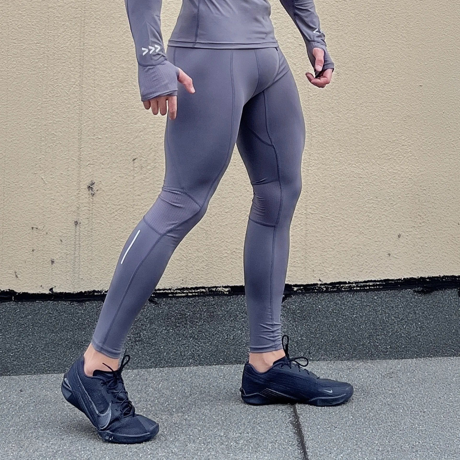 Men's Nylon Spandex High Waist Running Tights Perfect for Crossfit Yoga Butt Lifting Seamless Compression Tummy Control