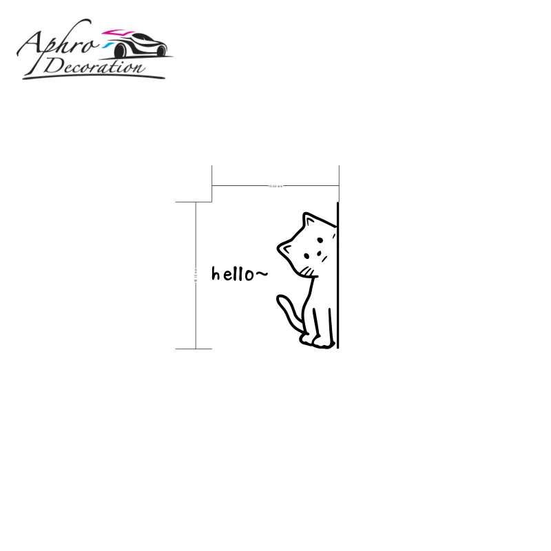 Kawaii cartoon cat black cat wall /glass/door sticker home decoration accessories cartoon bedroom mirror sticker #73