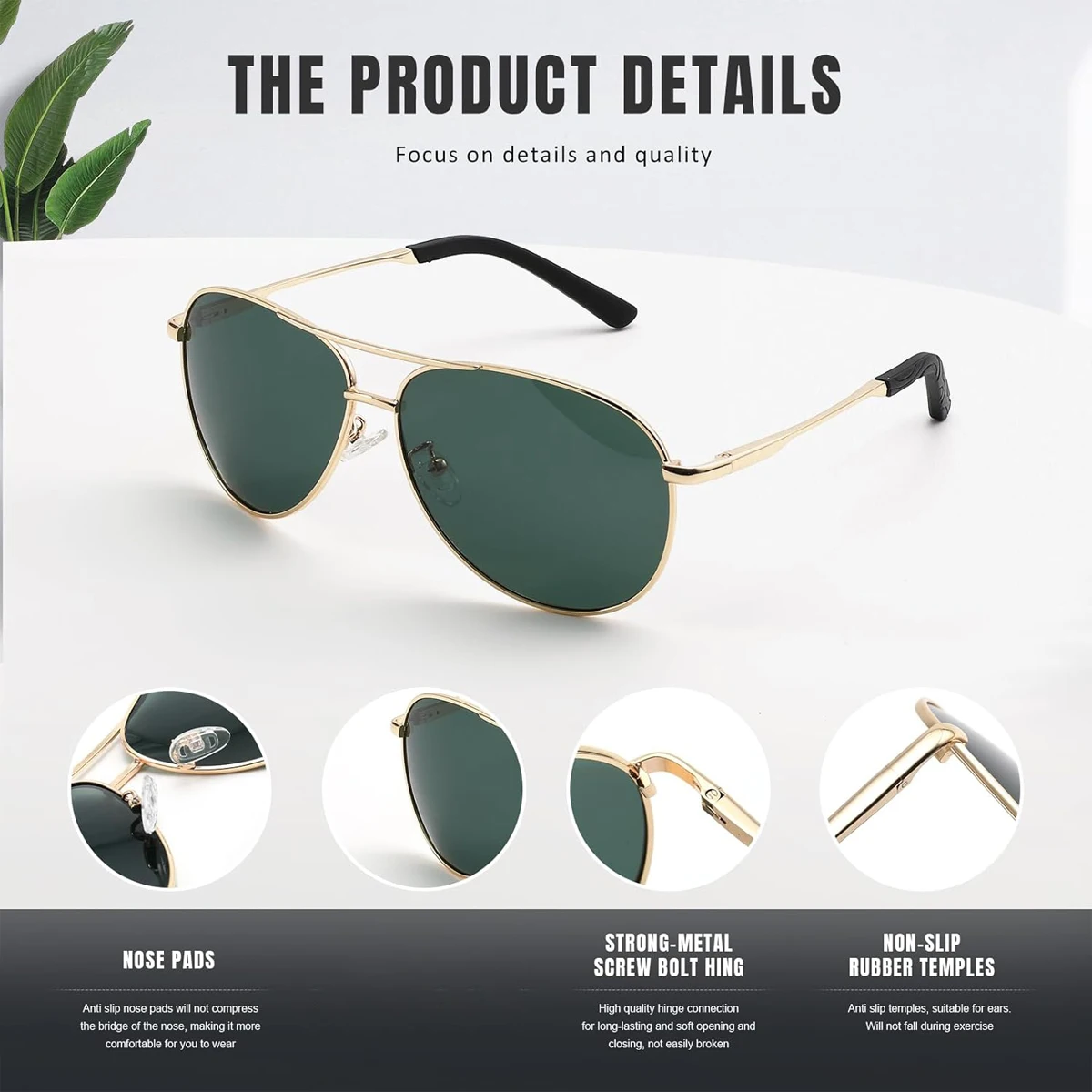 CRIXALIS Modische Piloten-Polarisierte Sonnenbrille für Damen Blendschutz Outdoor-Sport Fahrsonnenbrille für Herren Verspiegelte Anglerbrille UV400-Schutz – Detail 16